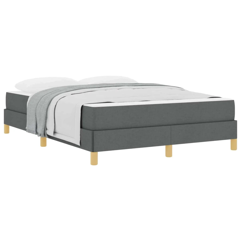 Letto a molle con materasso Grigio scuro 140 x 200 cm Tessuto