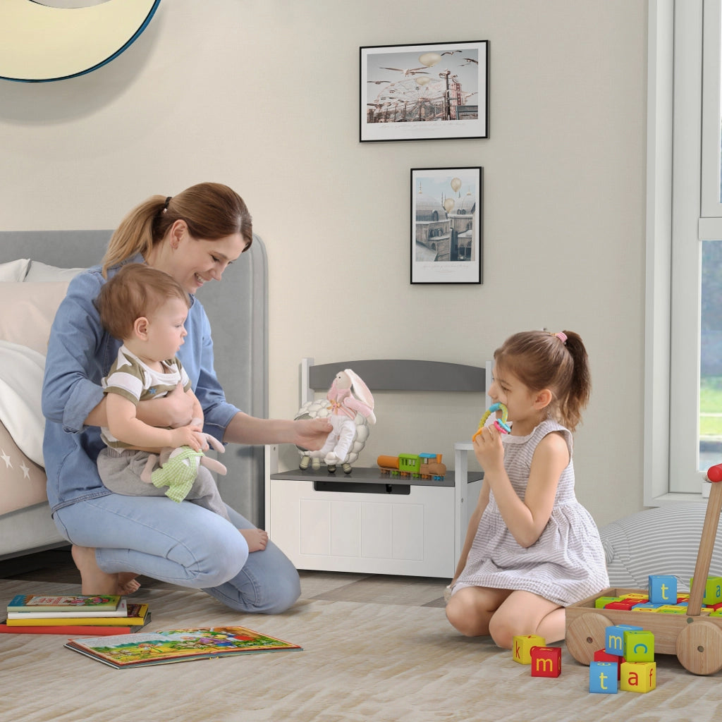 Scrivania per Bambini con Ripiani e Cassetto ¨C Minimal ¨C Grigio e Bianco 68.5x34x58 cm
