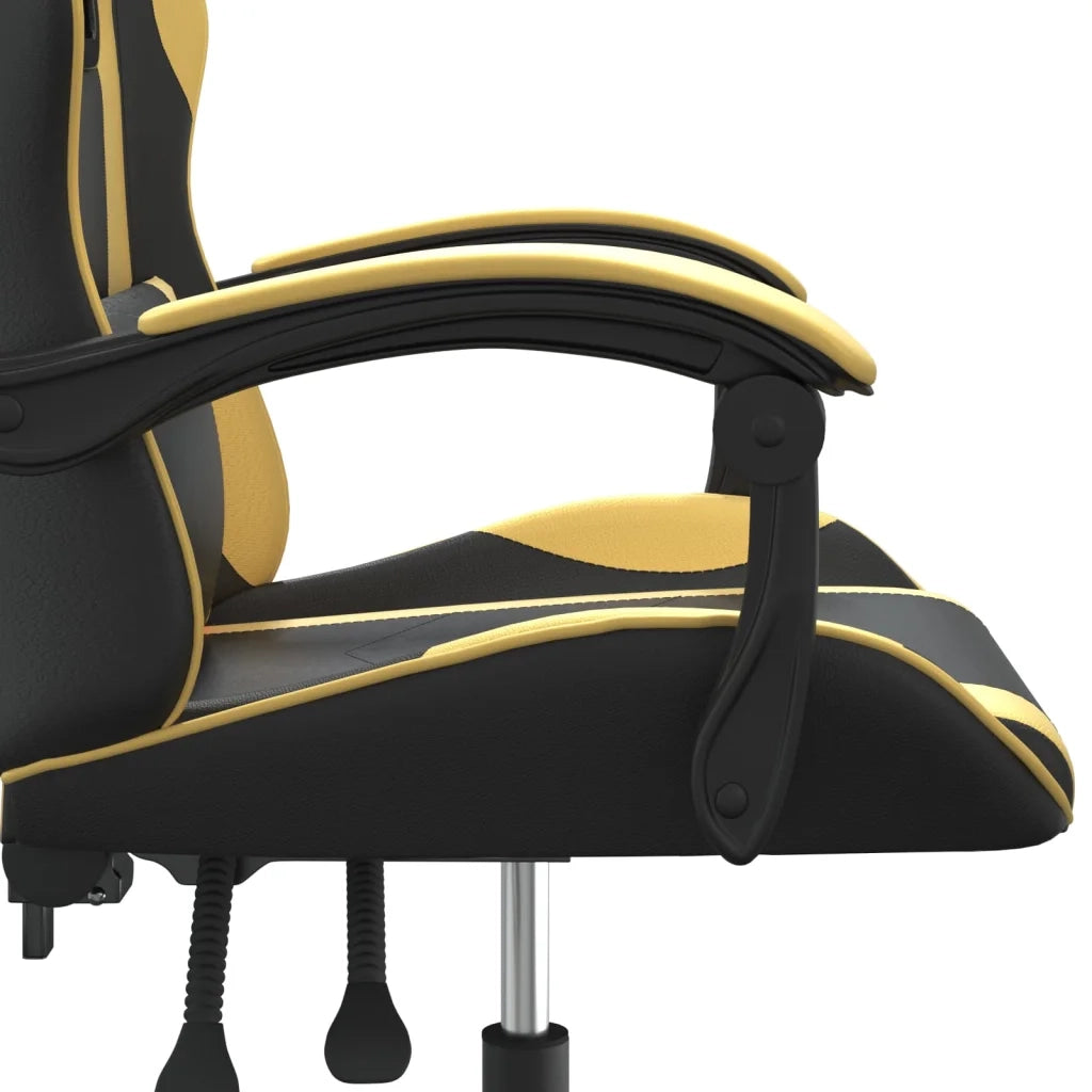 Sedia da Gaming Girevole Nera e Oro in Similpelle 349569