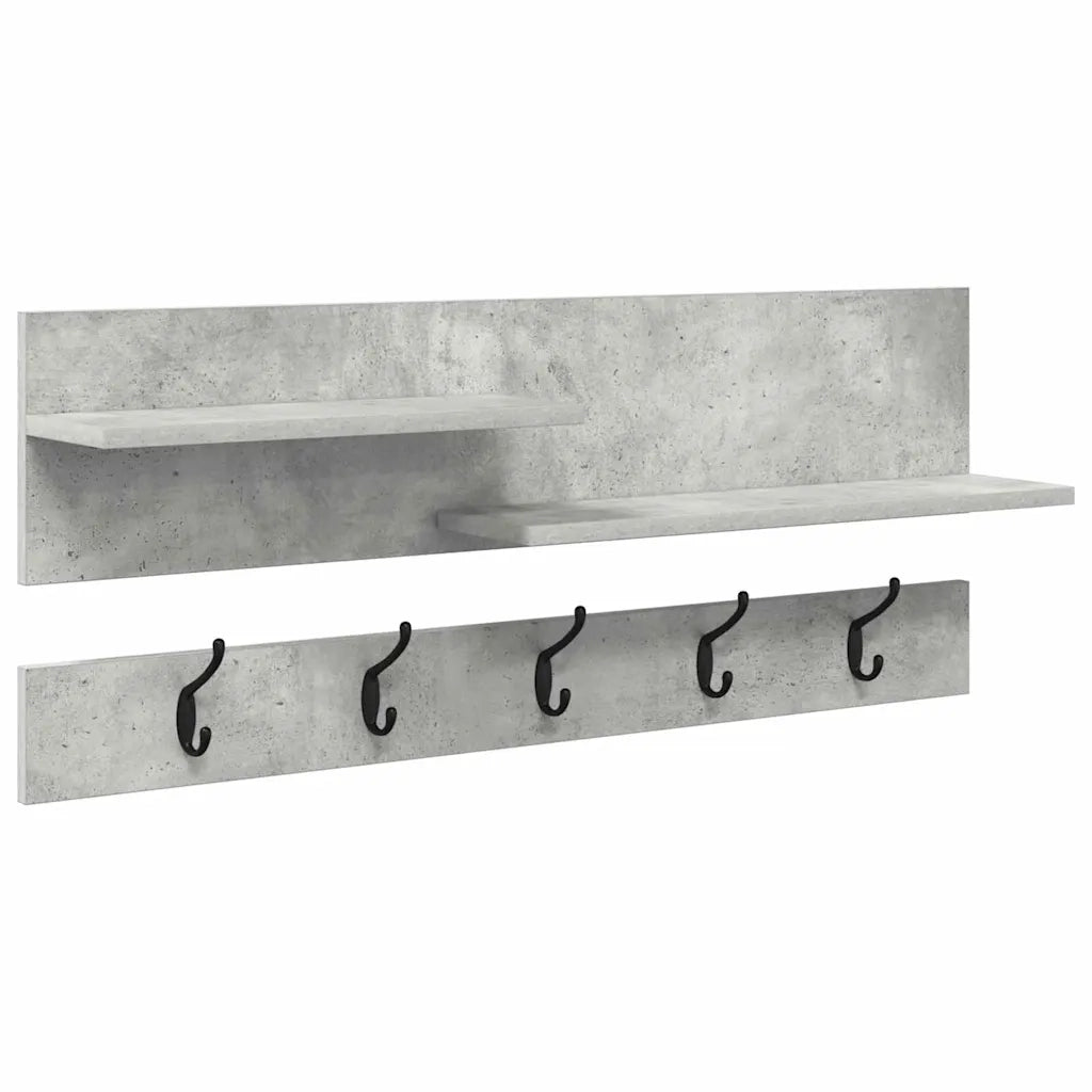 Appendiabiti a muro Grigio cemento 90 x 15 x 36 cm 874422