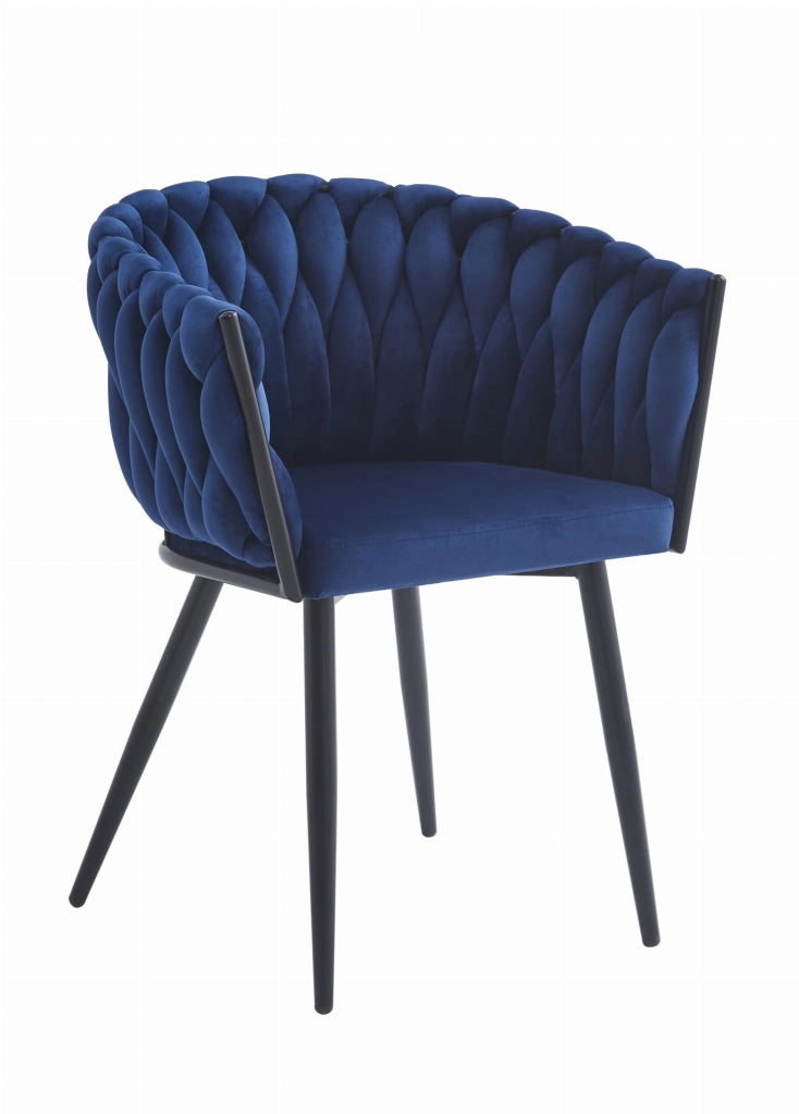 Sedia VALORA MAYAN - Ergonomica in velluto blu navy x 2