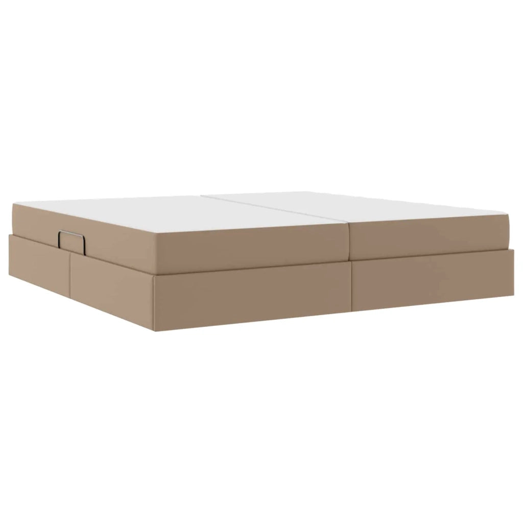 Letto con contenitore e materasso 2 pcs Cappuccino Pelle 3399627