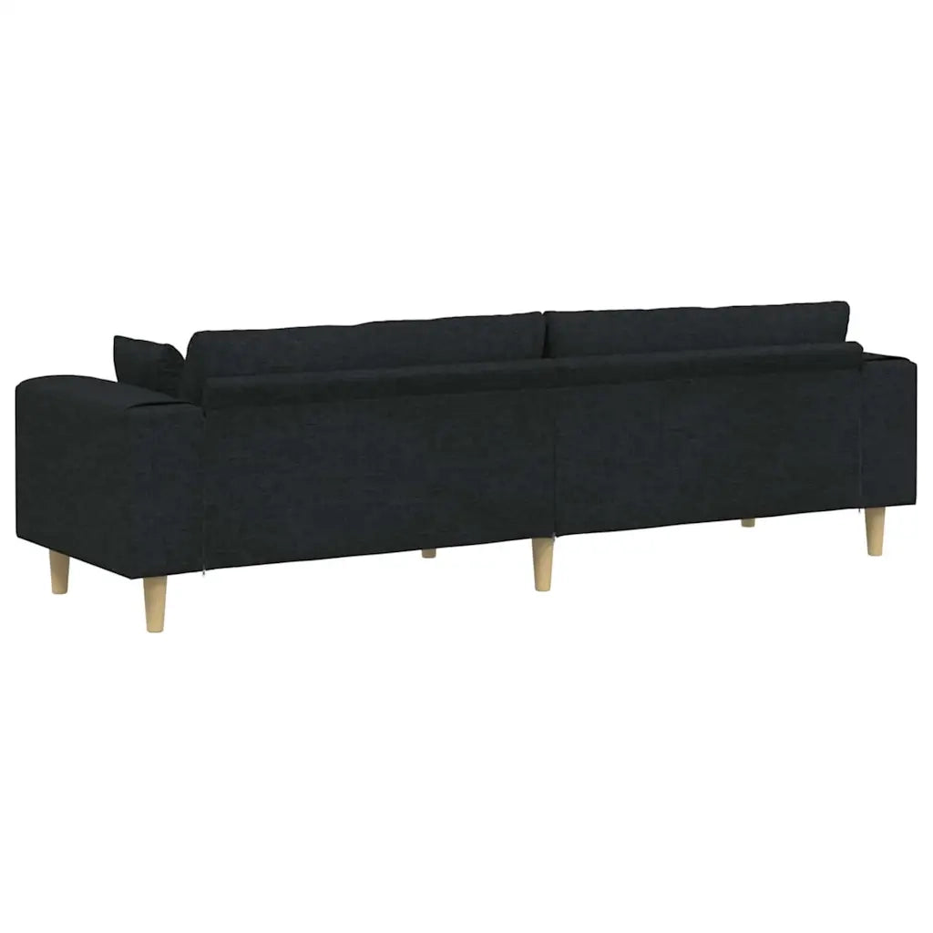 Divano con cuscino Nero 250 x 77 x 76 cm Tessuto 3335145