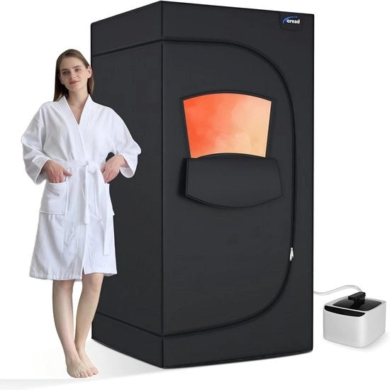 Sauna portatile per casa - 600D tela, tenda di sauna per intero corpo con generatore di vapore da 2,8L 1000W - Ideale per fitness e yoga