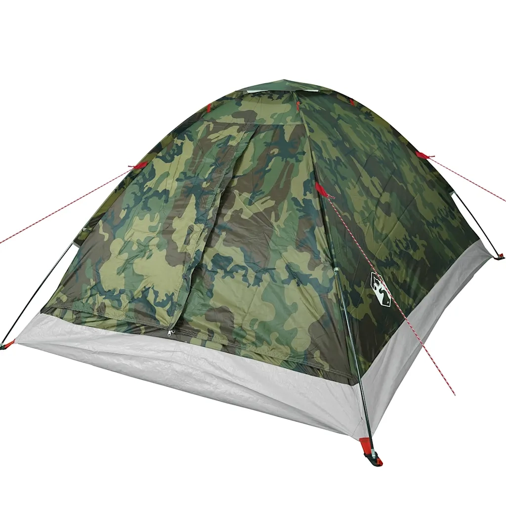 Tenda da Campeggio a Cupola 4 Persone-Tenda per Escursionismo Mimetica Impermeabile 144396
