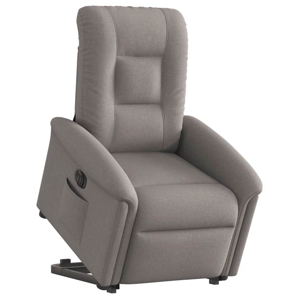 Poltrona Alzapersona Reclinabile Elettrica Tortora in Tessuto 3303281