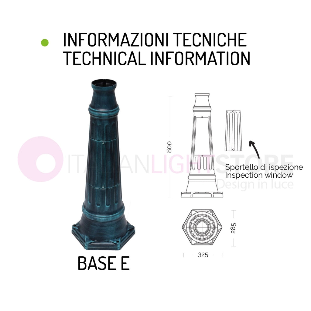 ORIONE ANTRACITE Lampione a 4 luci con rialzo  per Esterno Giardino con sfere globi policarbonato d.25