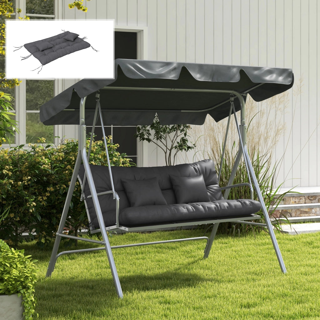 Set 4 Cuscini per Balancelle Giardino ¨C Minimal ¨C Grigio