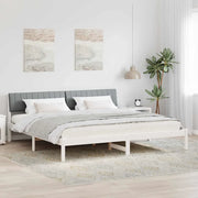 Struttura del Letto Bianco e grigio chiaro 200 x 200 cm