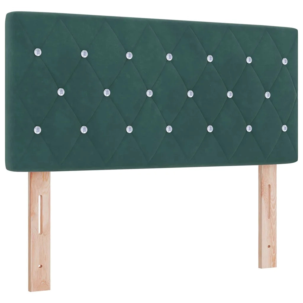 Letto a molle con materasso Verde Scuro 120 x 200 cm Velluto 3339101