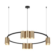 Lampadario rotondo 10xGU10 nero/ottone Genesis Milagro