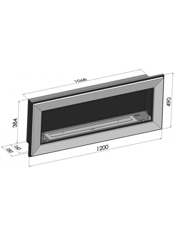 Caminetto a Bioetanolo Frame 1200 SimpleFire da incasso Bianco con Vetro