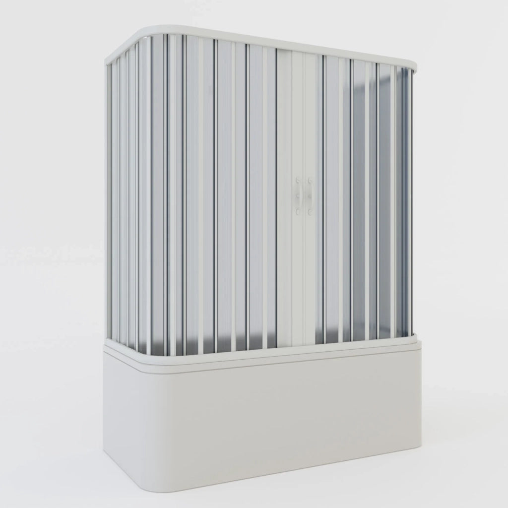 Box a 3 lati sopravasca in PVC a soffietto 70x150x70 cm H 150 mod. Tagete con apertura centrale