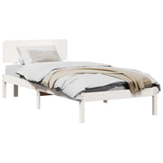 Struttura del letto Bianco 90 x 190 cm Pino massello 872129