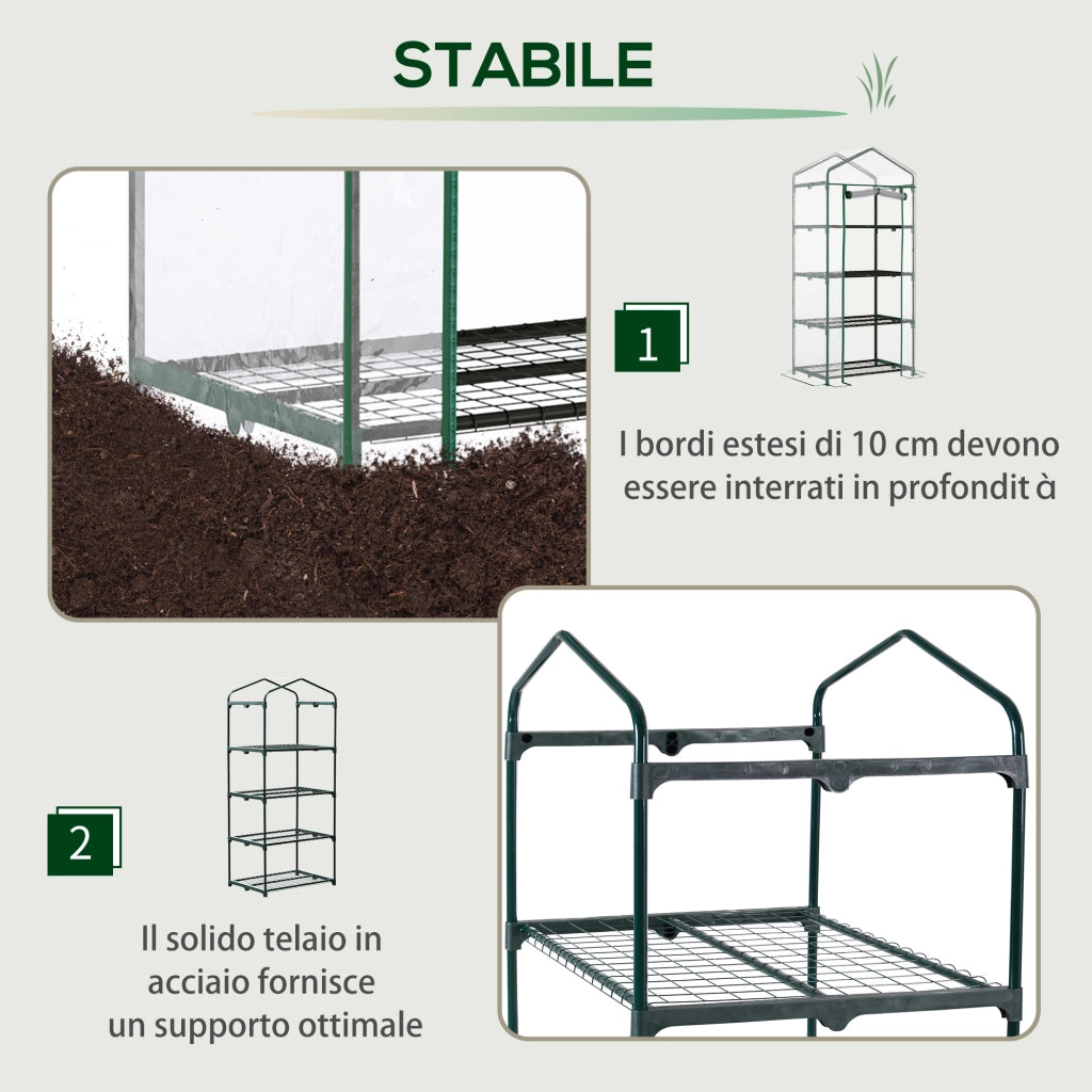 Serra da Balcone 4 Ripiani ¨C Xylo ¨C PVC Trasparente 70x50x160cm