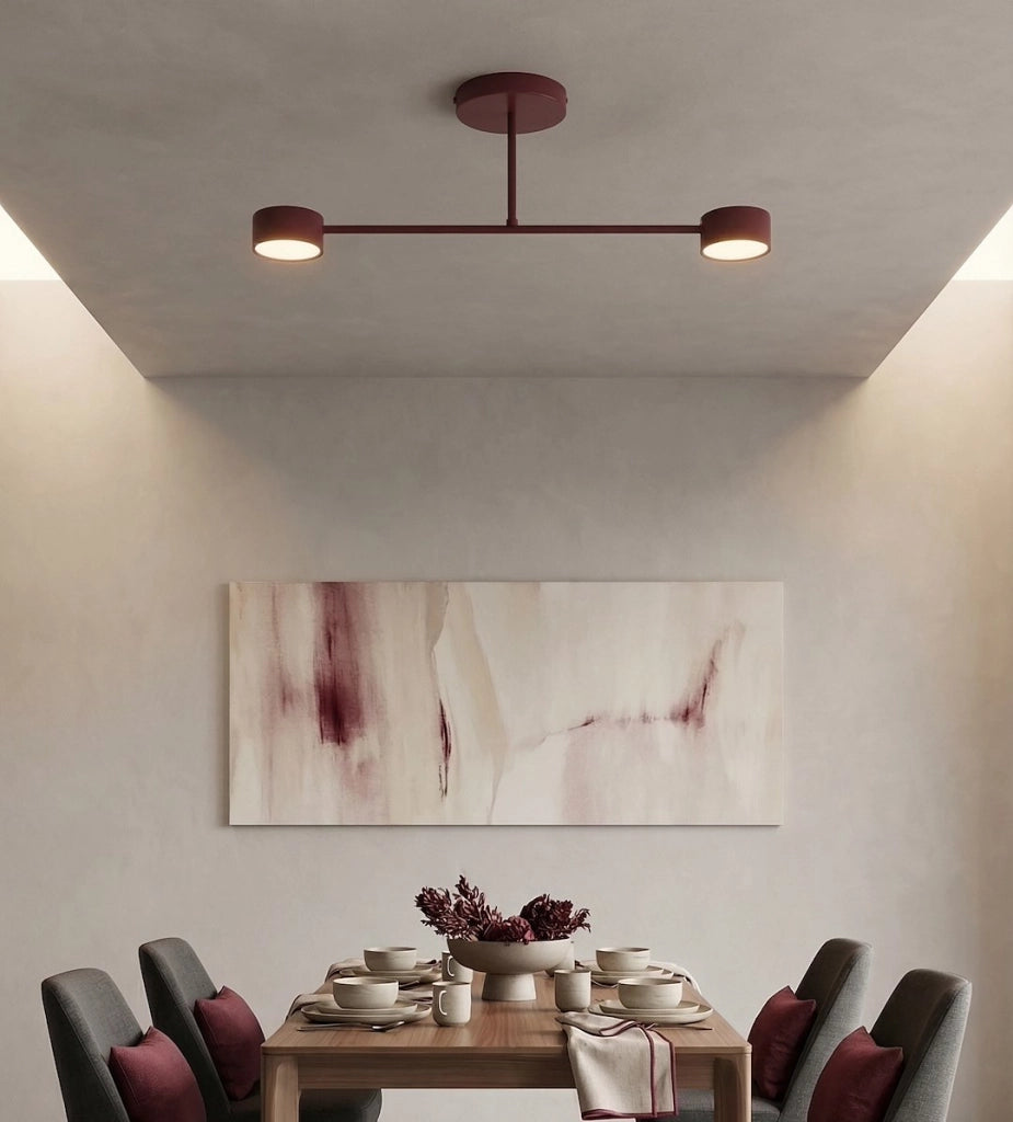Plafoniera moderna HALO bordeaux 2xGX53 Emibig