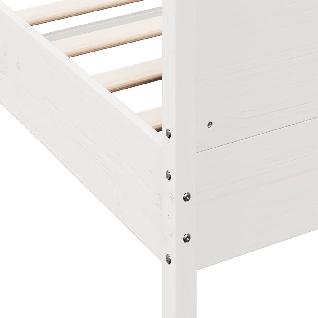 Letto singolo | Letto per adulti | Letto senza Materasso Bianco 90x200 cm Legno Massello di Pino