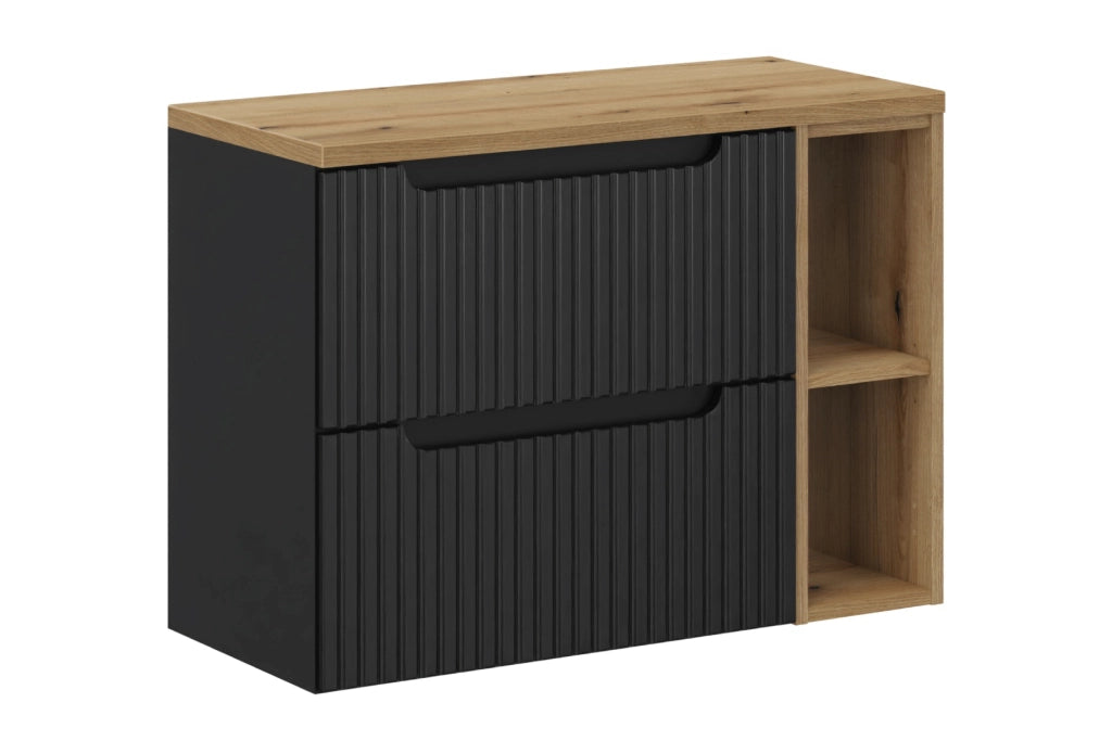 Set mobili bagno 80 cm con piano Nova Black 80 cm