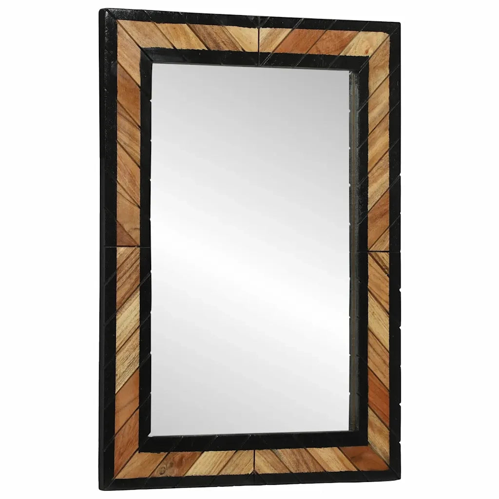 Specchio da parete Rettangolare Nero e Marrone 70 x 2 x 70 cm 374117