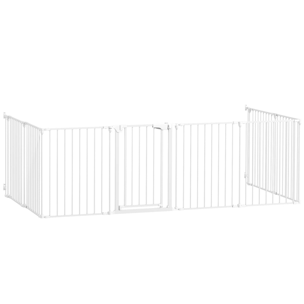 Recinto per Cani 8 Pannelli ¨C Xylo ¨C Acciaio ABS Bianco 61x75cm