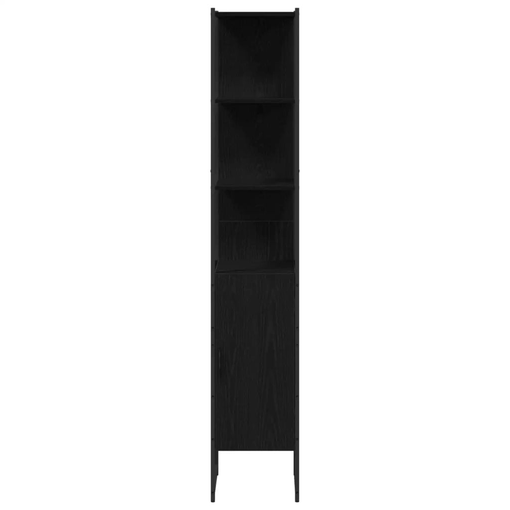 Unit¨¤ da Bagno | Armadio da bagno con lo scaffale 3 pz Nero Legno multistrato