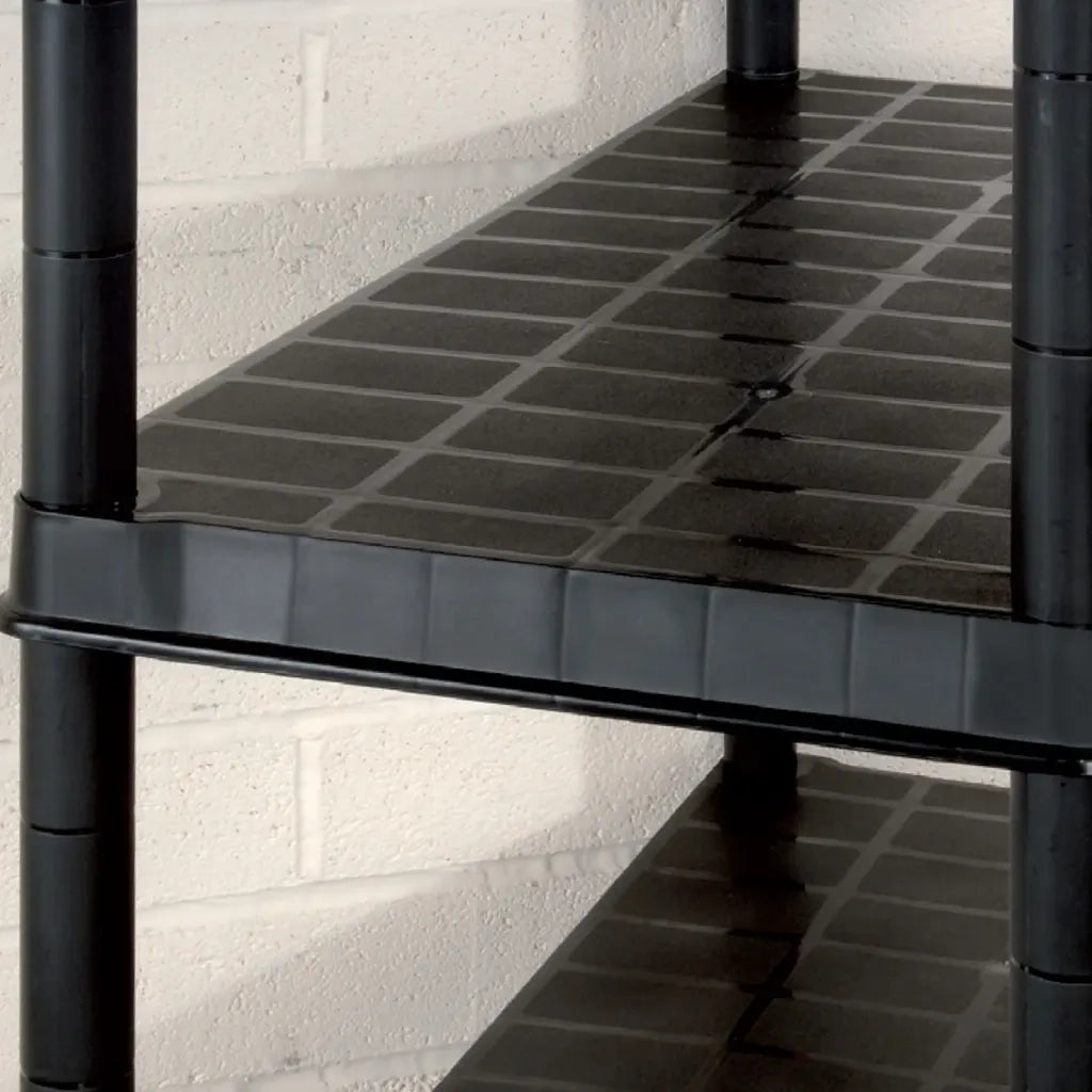 Scaffale a 5 Ripiani Nero 255x40x185 cm in Plastica 3059857
