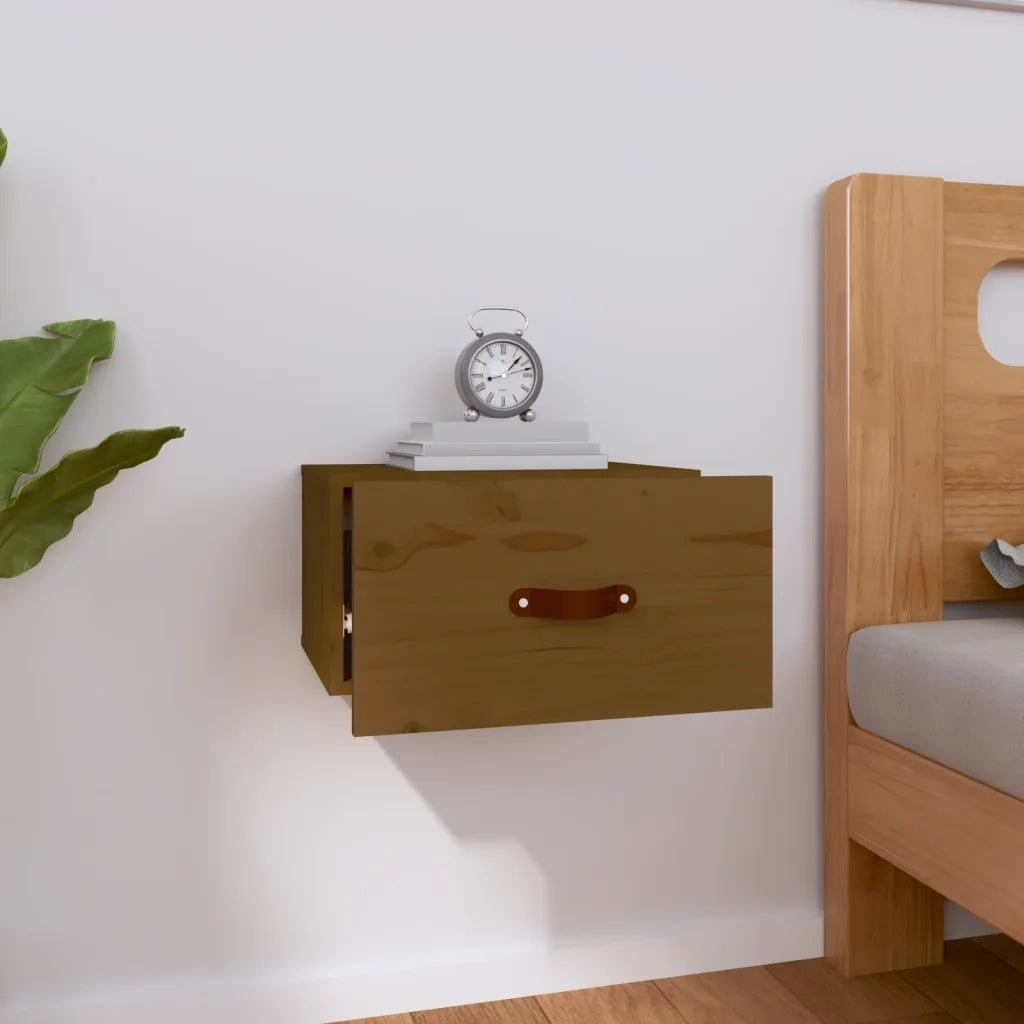 Comodino a Muro-Tavolino da notte sospeso ambra 40x29,5x22 cm