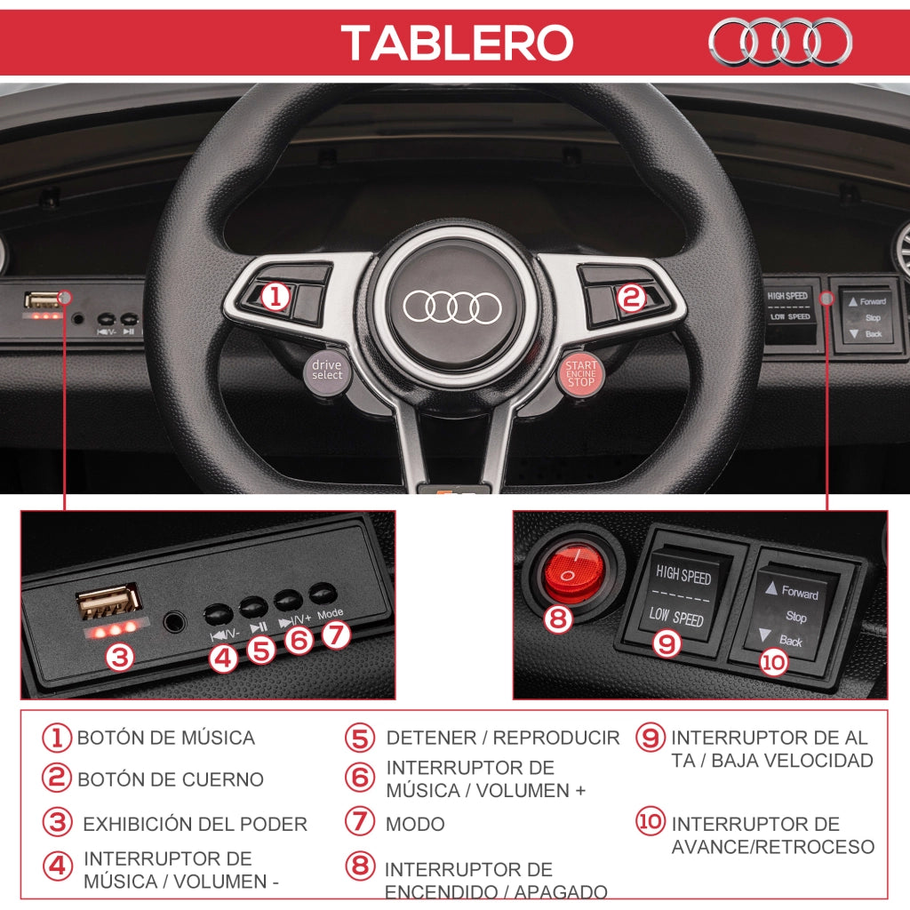 Auto Elettrica per Bambini Audi TT ¨C Minimal ¨C 102x60x44 cm