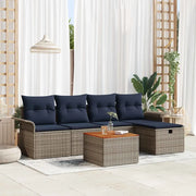 Set Divano da Giardino con cuscino 6 pcs Grigio polyrattan 3359451