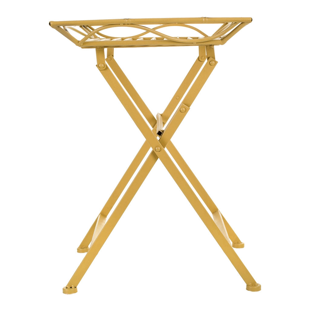 Tavolino in metallo giallo 60x40x58h
