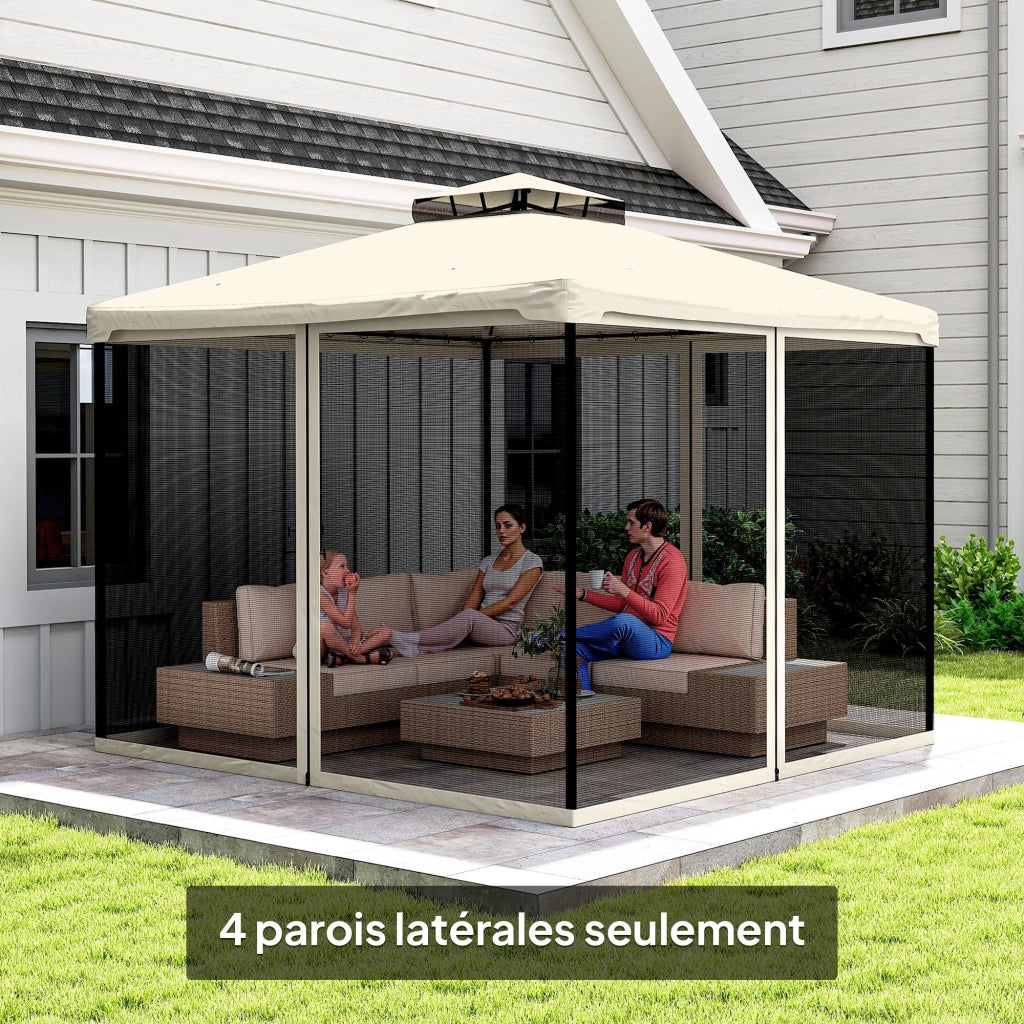 Zanzariera per gazebo 3x3 m ¨C Minimal ¨C 4 pezzi in nylon con cerniere