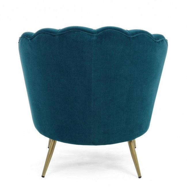 Poltrona Giliola in Tessuto effetto Velluto Blu