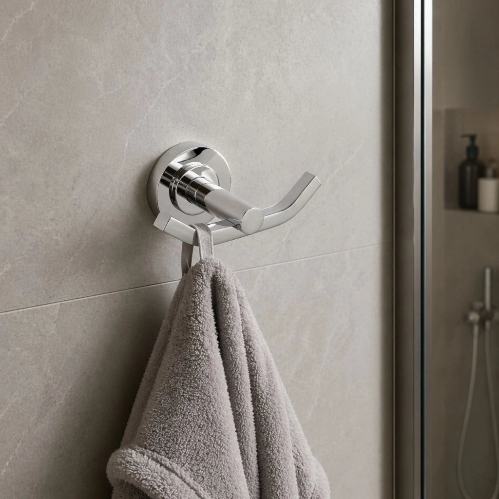 Appendino in ottone cromato lucido per bagno elegante serie luparia *** finitura- cromo lucido, confezione 1