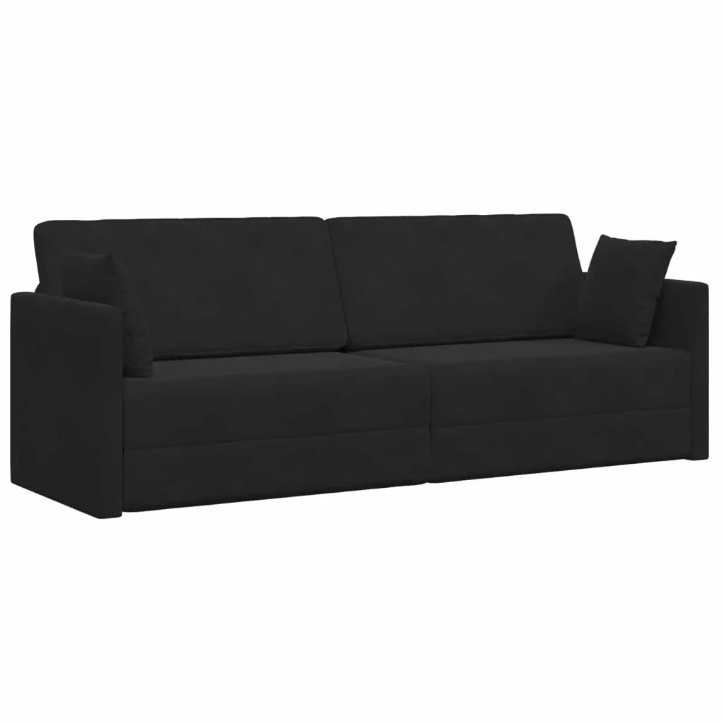 Divano-letto da pavimento Nero 213 x 70 x 77 cm Velluto 4106730