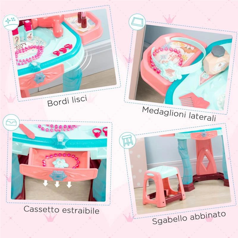 SET TOELETTA CON SGABELLO PER BAMBINI DA 3-6 ANNI CON LUCI MUSICA E ACCESSORI