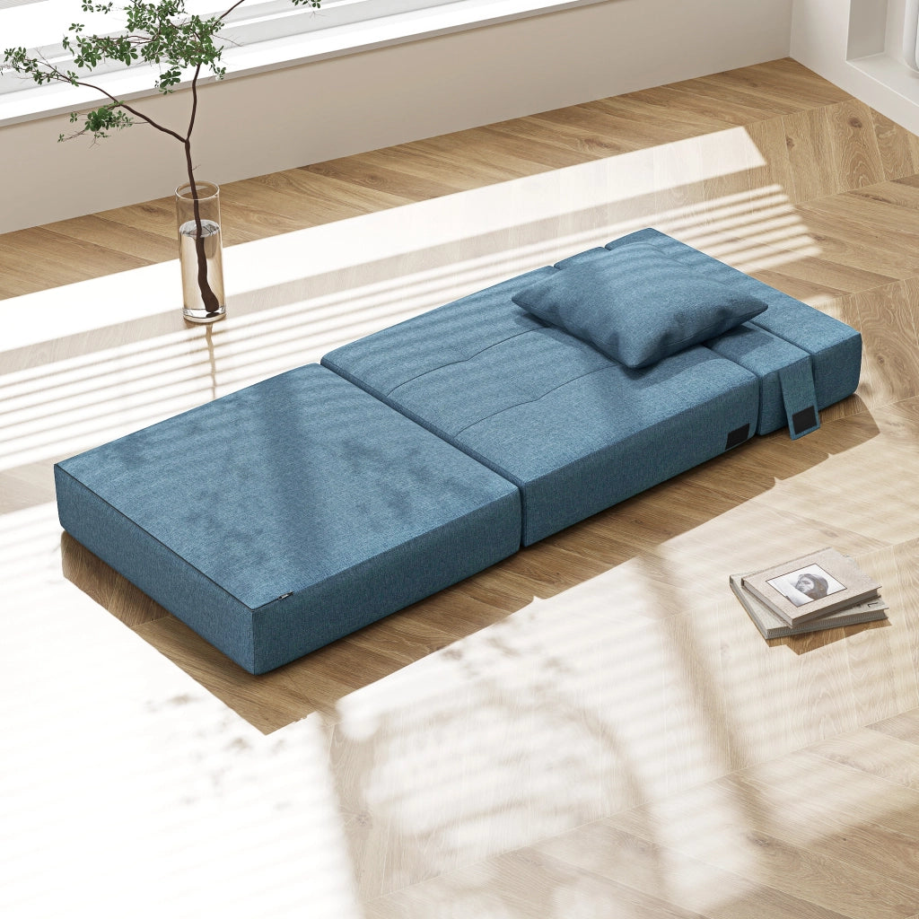 Letto a soppalco imbottito ¨C zephmum ¨C blu scuro 70x70x61