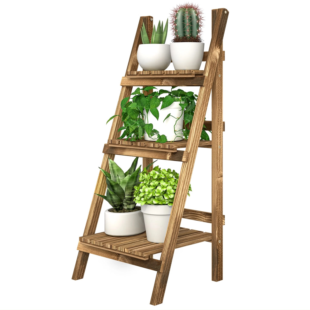 Scaffale per Piante 3 Livelli in Legno Pieghevole ¨C Minimal ¨C 40x37x93 cm Naturale