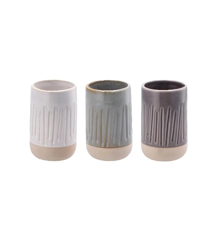 1 Pezzo Bicchiere Portaspazzolini in Ceramica 3 Colori