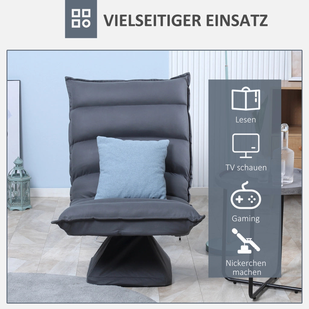 Poltrona girevole reclinabile ¨C zephmum ¨C grigio scuro 62x70x95