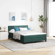 Letto a Sorgente LED con led Verde Scuro 140 x 200 cm Velluto
