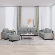 Set Divani 4 pz con Cuscini Grigio Chiaro in Tessuto 3201640