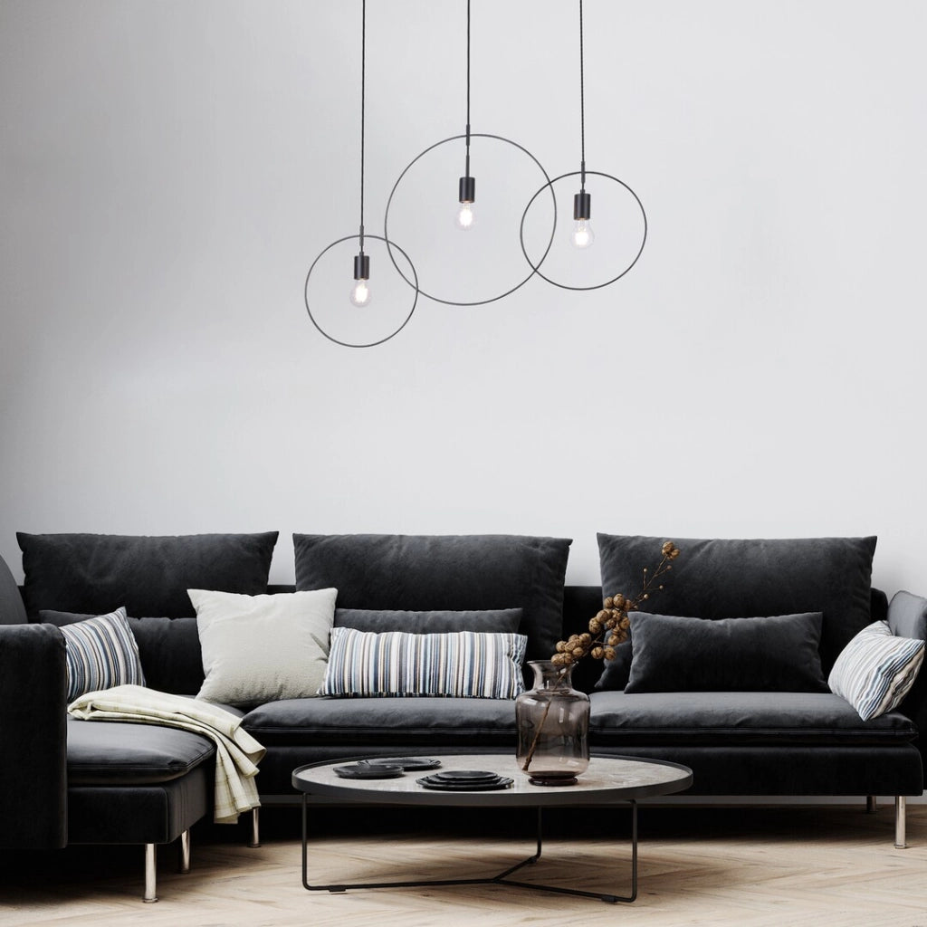 Lampada a sospensione Rabalux Dilara 3xE27 nero opaco