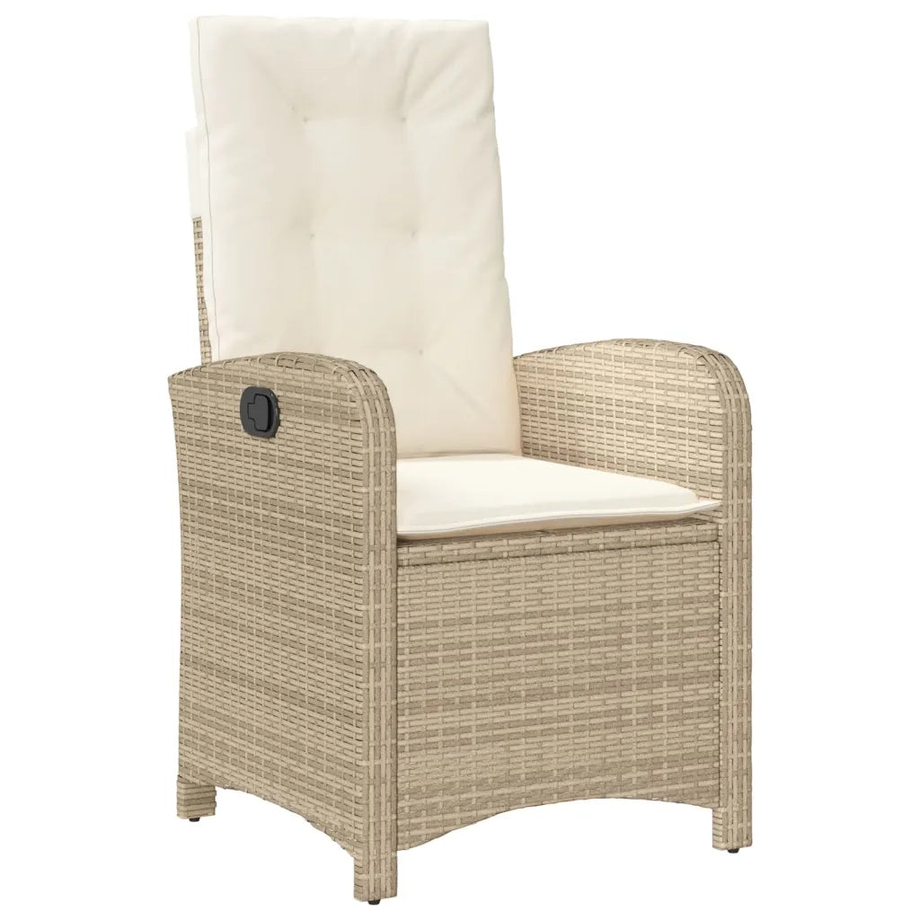 Set da Pranzo da Giardino 5 pz con Cuscini Beige in Polyrattan 3212373