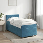 Letto box spring con materasso Blu Scuro 80 x 200 cm Velluto 3450600