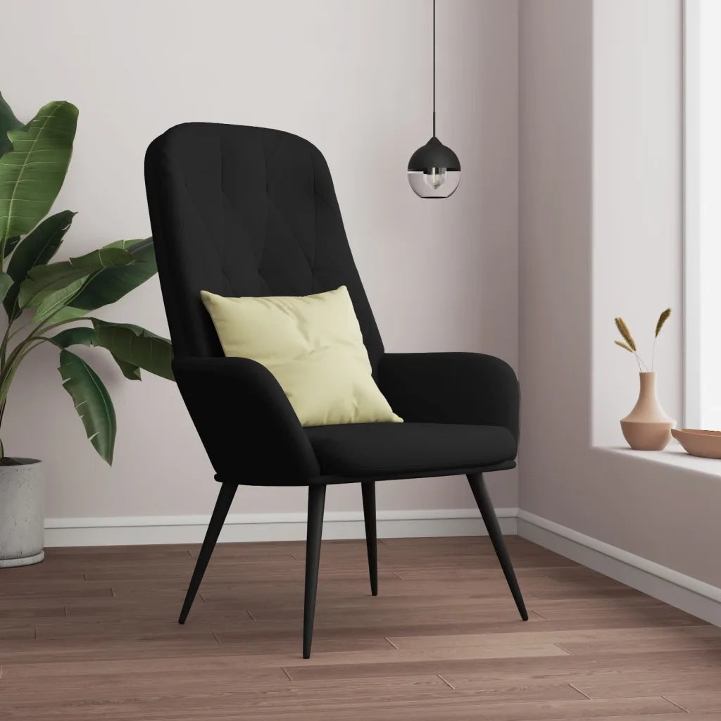 Poltrona | Sedia Relax Nero in Velluto