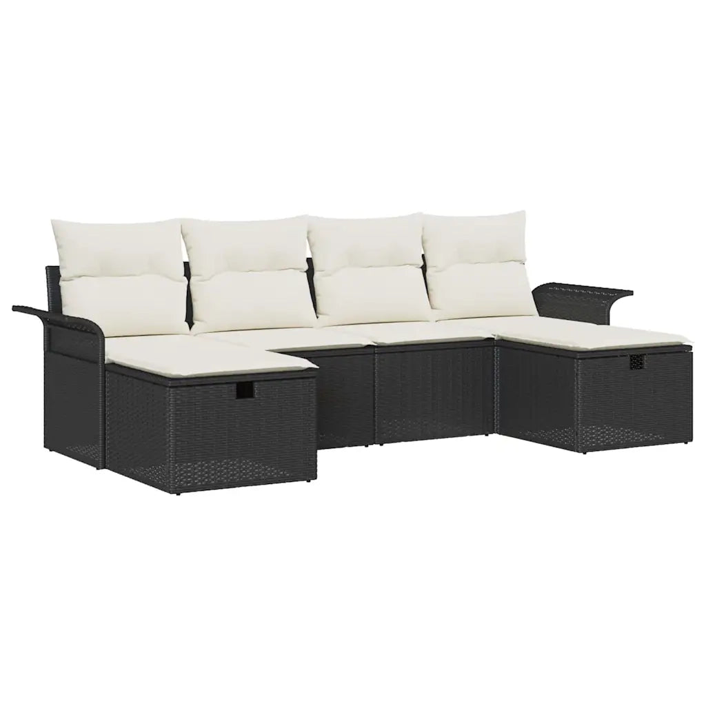 Set Divano da Giardino con cuscino 6 pcs Poly Rattan 3360248