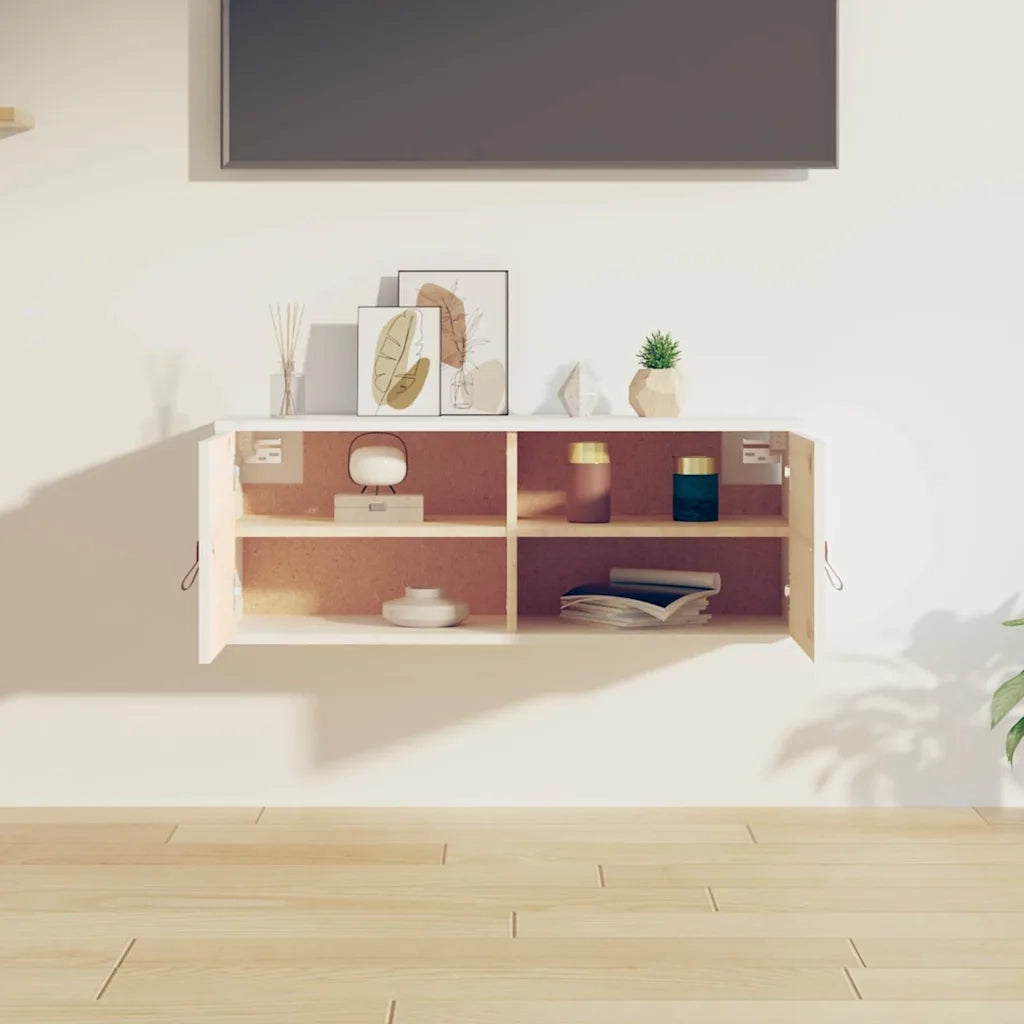 Pensile Bianco 80x30x30 cm in Legno Massello di Pino CFW9541243