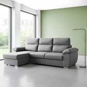 Divano con penisola contenitore grigio ComoII tessuto giulia9713