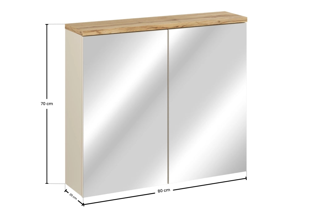 Mobile con specchio 80 cm 2 ante Bali Cashmere 80 x 70 x 20 cm