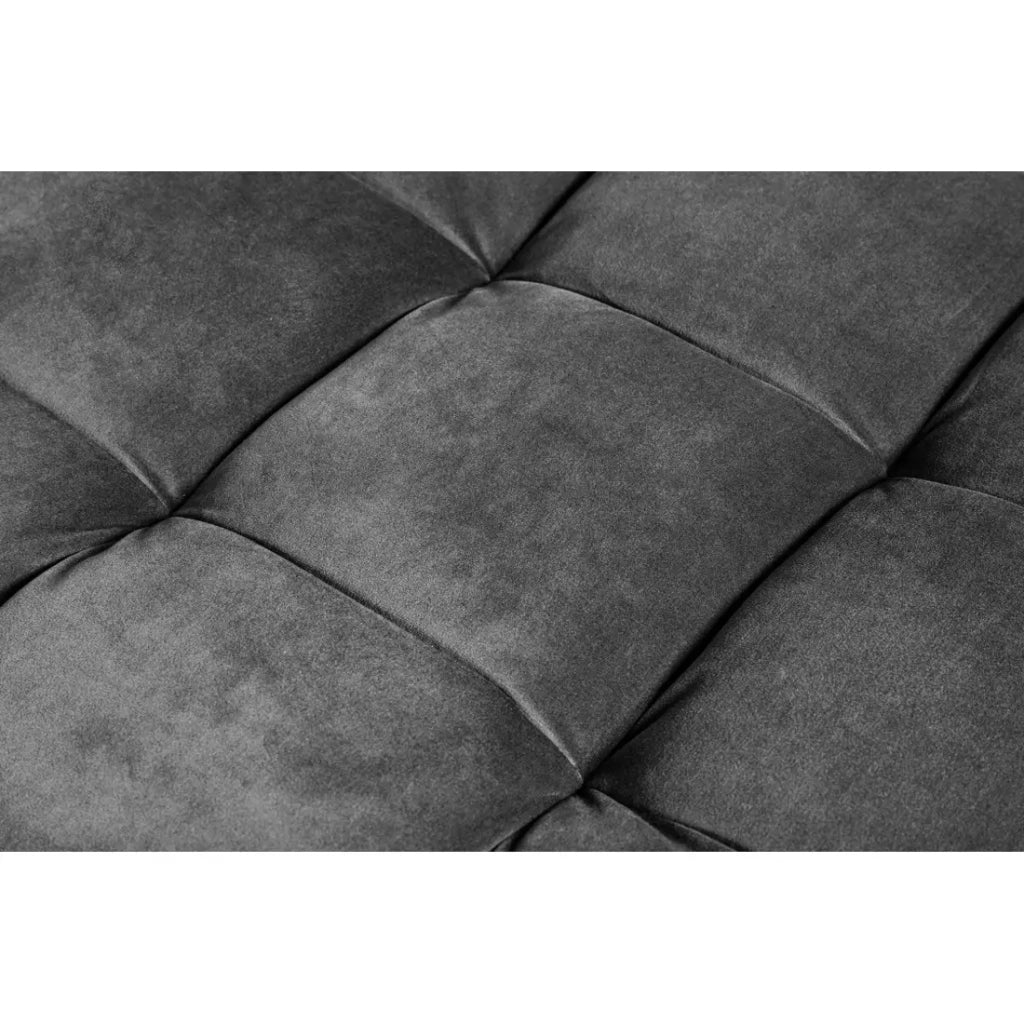 Pouf KOLIRI grigio – design quadrato in velluto